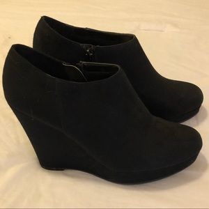 Black Wedge Booties